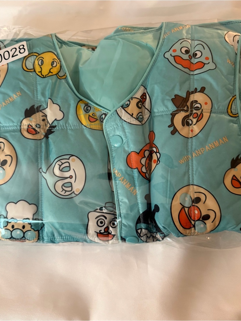 Vintage Kids' Light Blue unique anime ANPANMAN Character Puffer Vest unisex - Picture 8 of 8